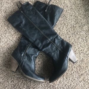 MIA Tall Leather Boots with Heel
